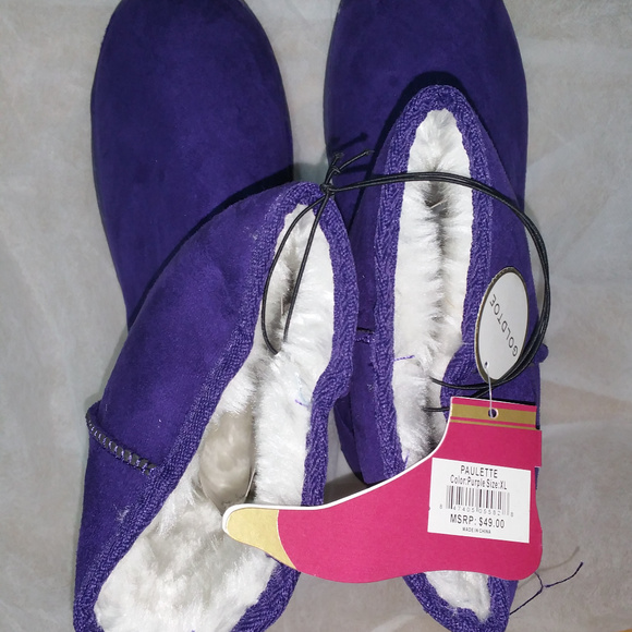 Gold Toe Womens Boots Microsuede Low Calf Faux Fur - Picture 4 of 4